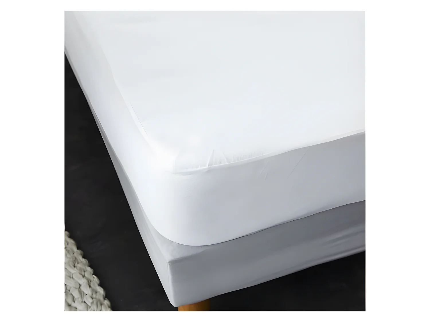 Protector de colchón SWEETNIGHT CHLoe AEGIS 100% algodón antiácaros 180x200 cm - Blanco