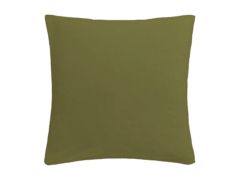 Funda de cojín lisa Verde 80X80 algodón 200 hilos.