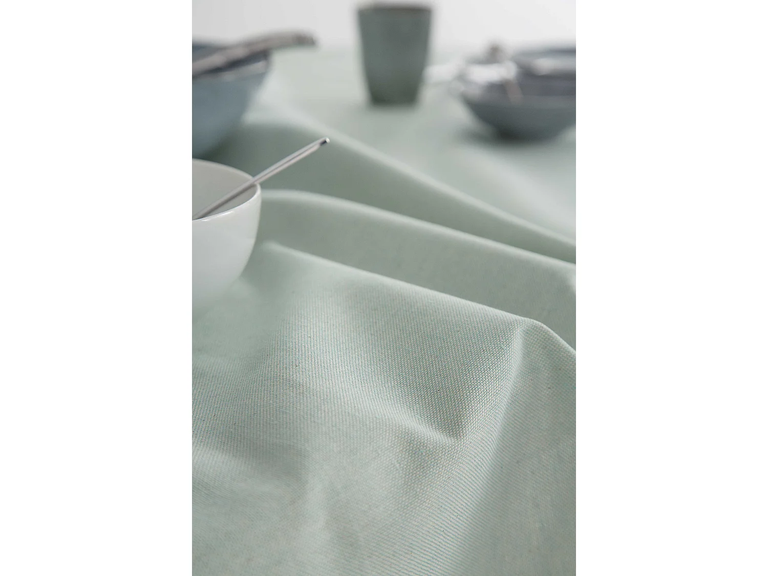 Mantel antimanchas 100% algodón Basic Jade 140x140 cm