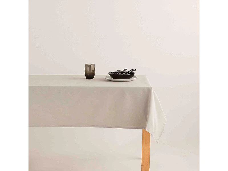 Stain-resistant tablecloth in 100% cotton Kahu Gris 140x100 cm