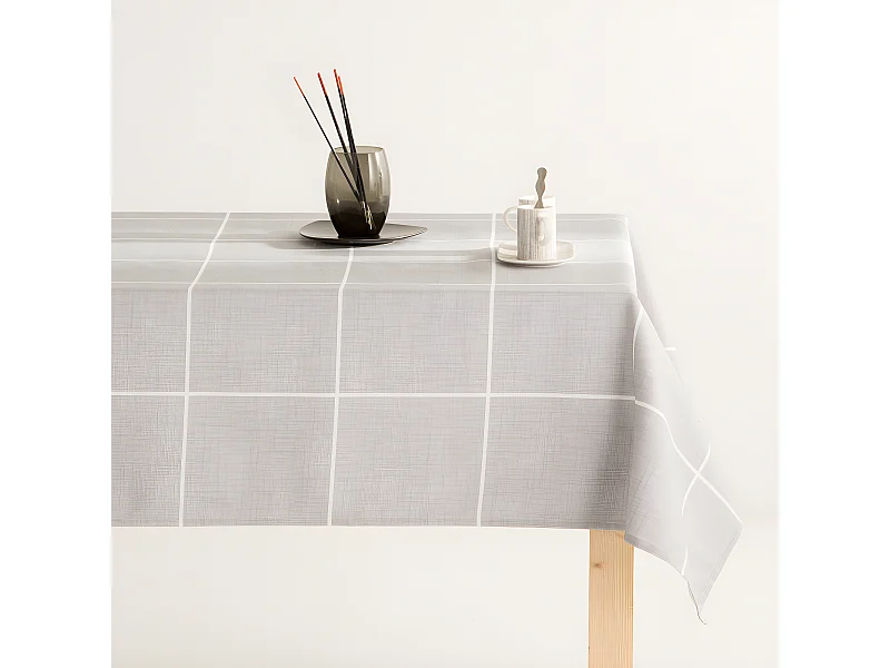 Mantel antimanchas 100% algodón Window Perla 140x240 cm