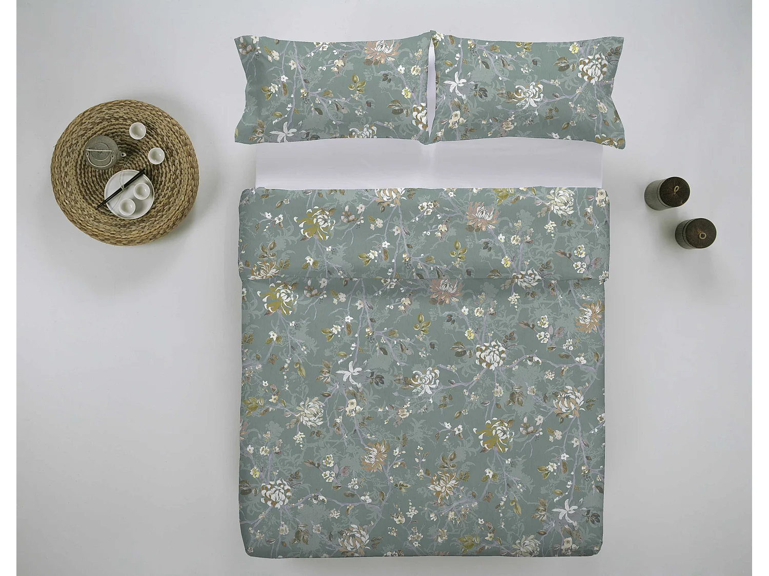 Funda de almohada Azul 45x155 cm. Algodón 200 hilos.