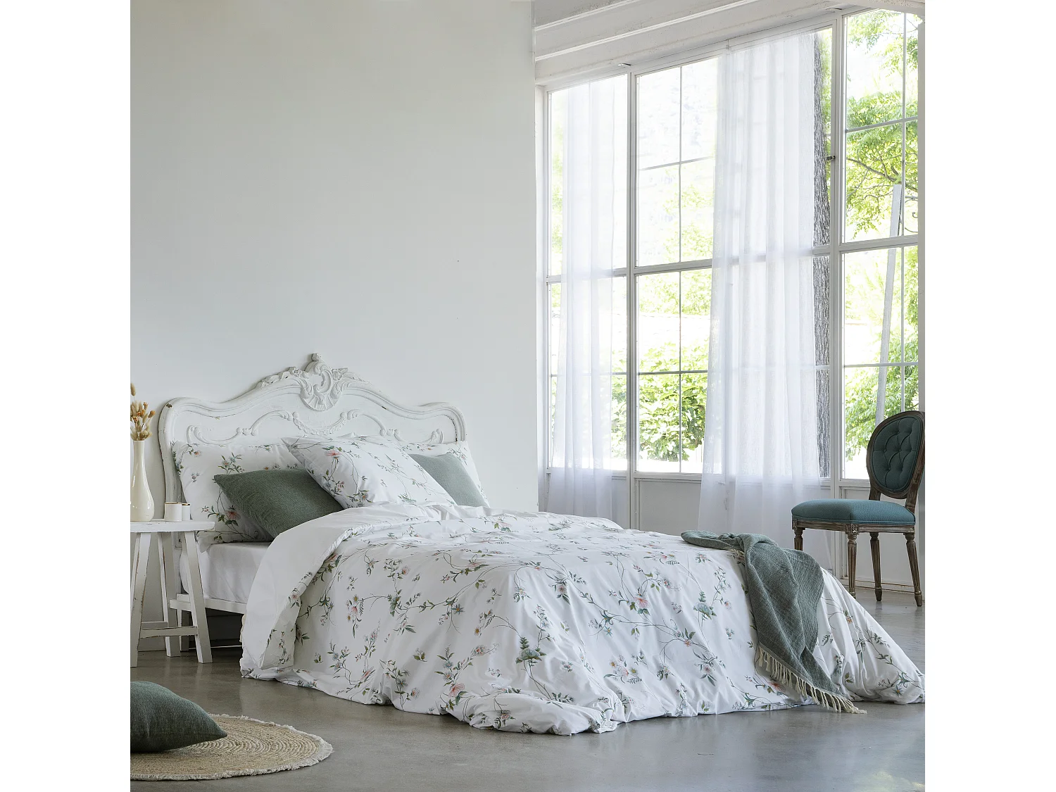 Funda nórdica Avila cama 135 cm - 220x220 cm, algodón 200 hilos. Cierre con botones.