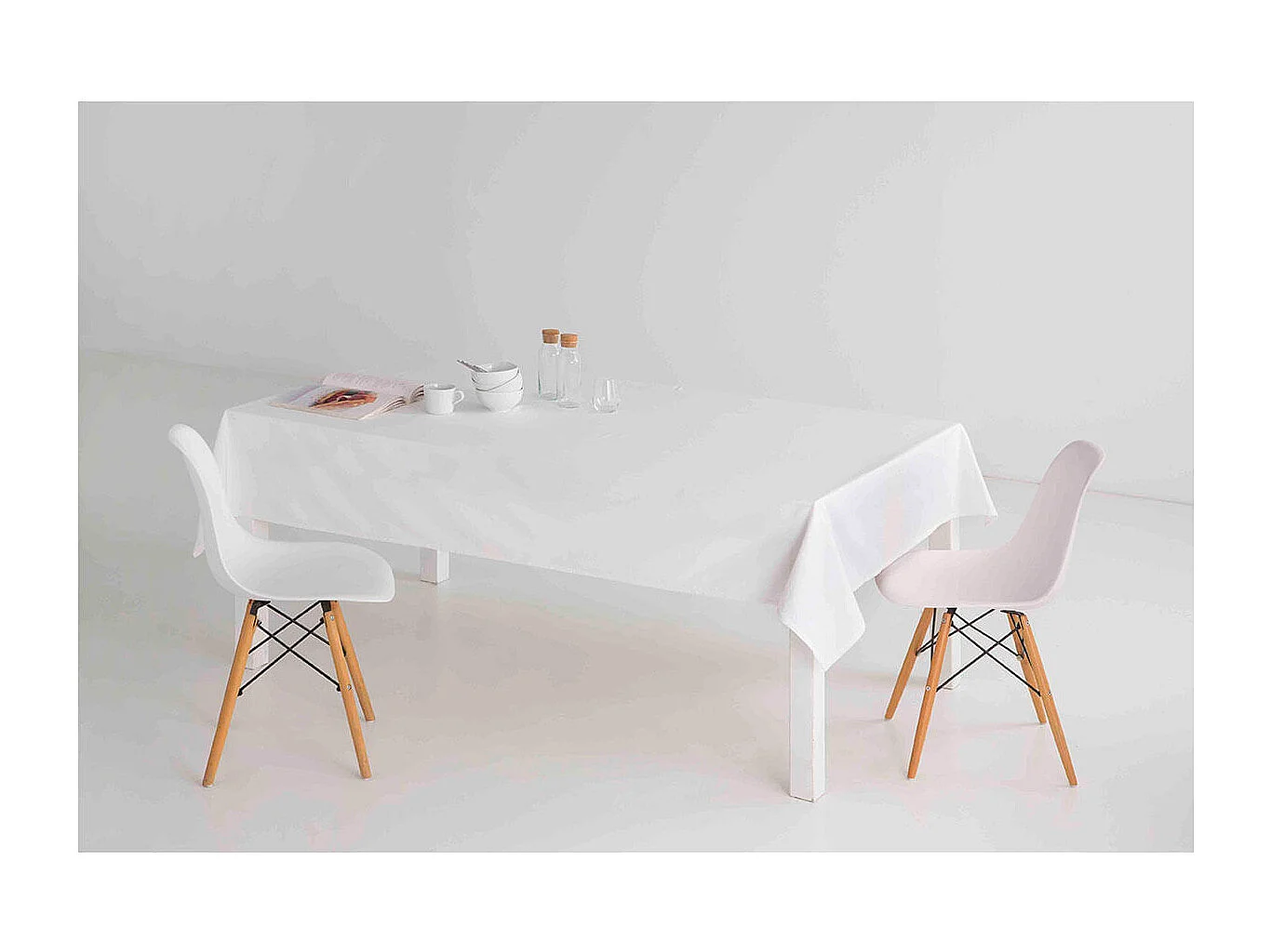 Tovaglia antimacchia in 100% cotone Kahu Blanco 140x100 cm