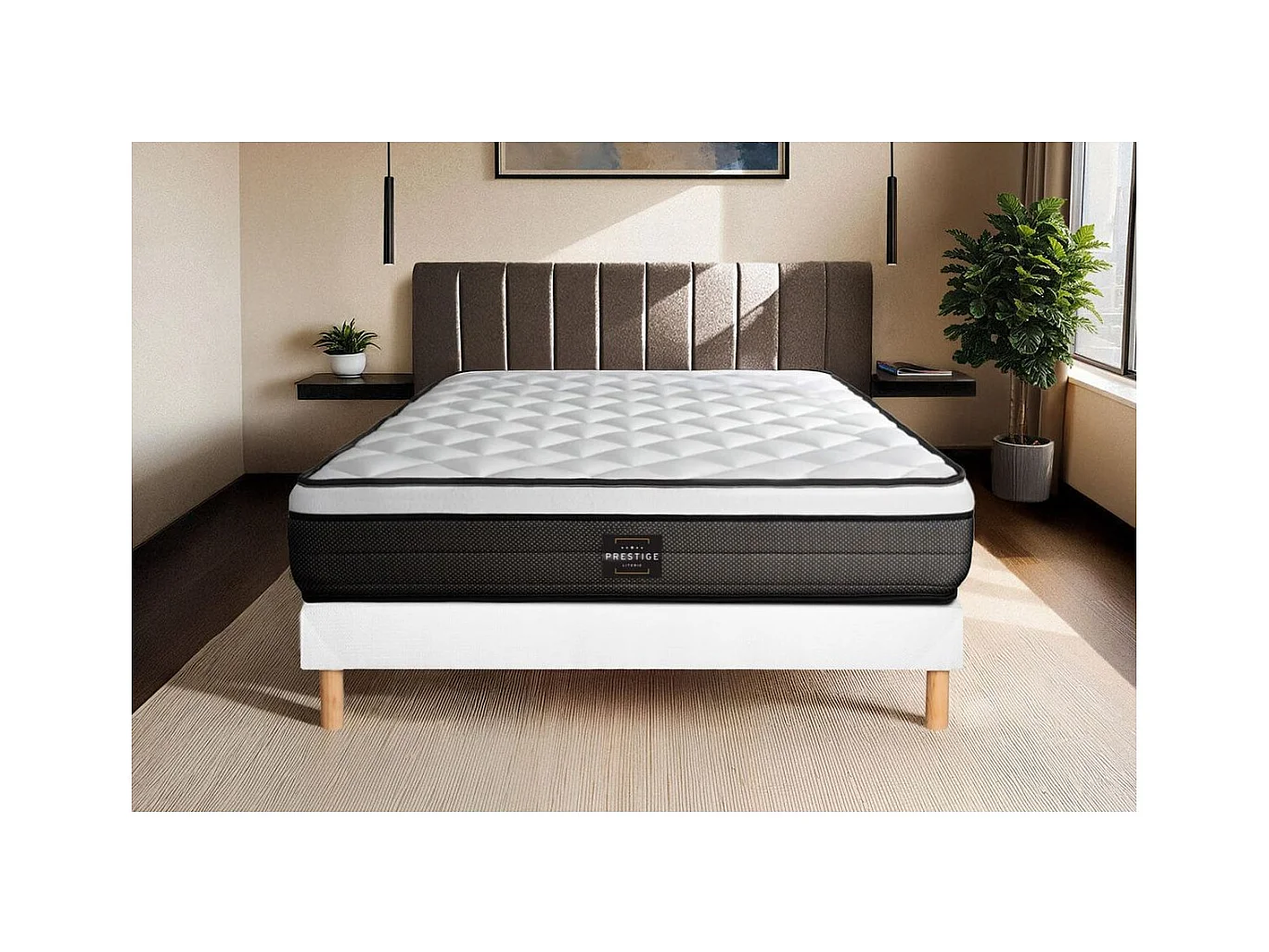Ensemble Suite 160x200 Ressorts ensachés, mémoire de forme 5 zones