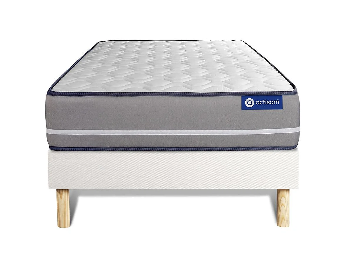 Ensemble matelas Ressorts ensachés ACTIFLEX PUR 90x190cm 3zones de confort + sommier KIT blanc