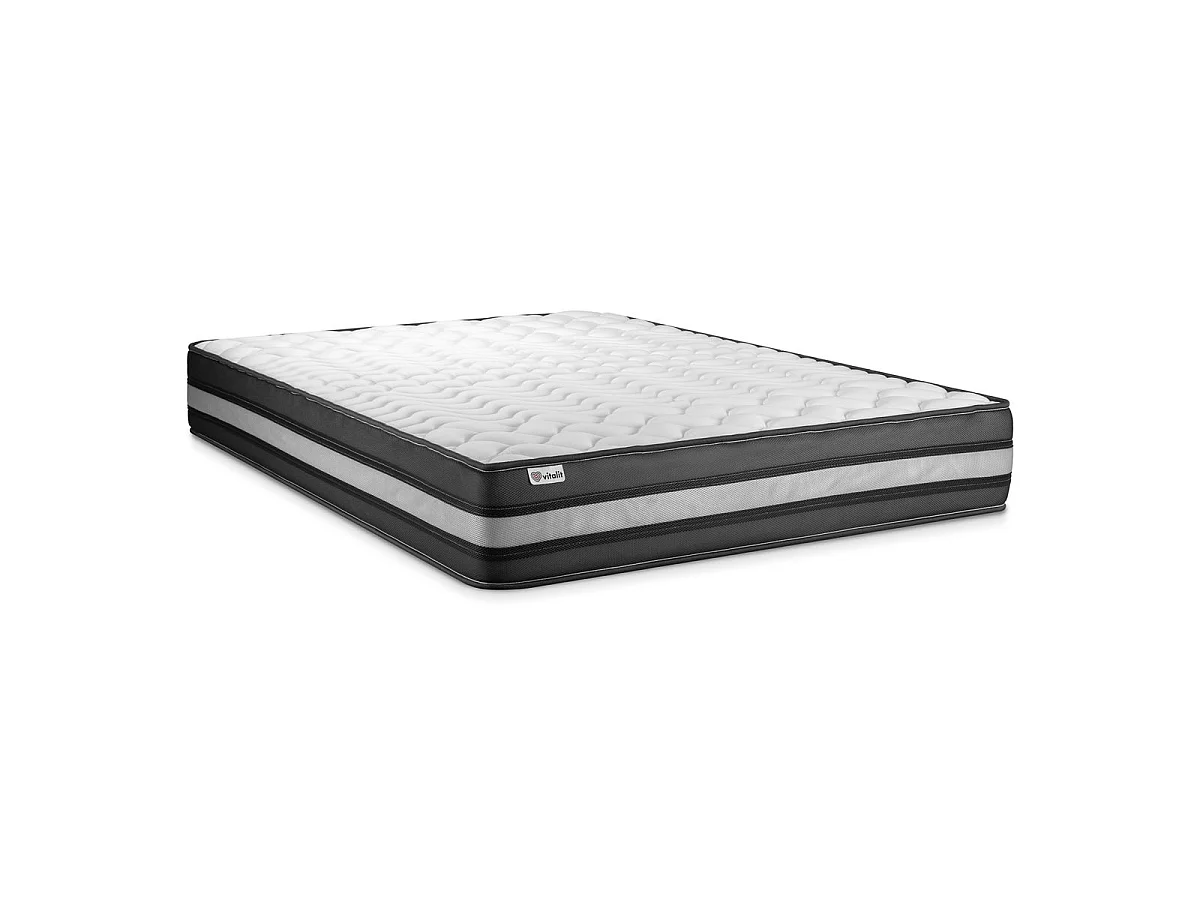 Ensemble VITALPOWER ZEN 200 x 200 cm sommier Kit gris