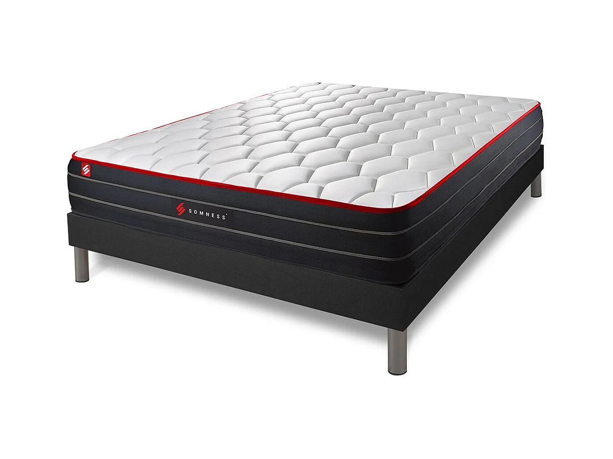 Ensemble sommier + matelas BOOST ressorts ensachés et mémoire de forme 160x200