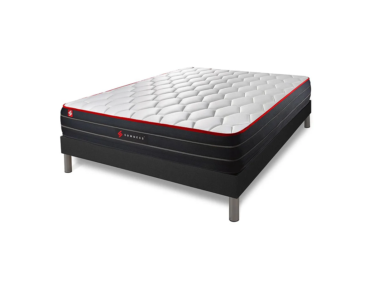 Ensemble sommier + matelas BOOST ressorts ensachés et mémoire de forme 160x200