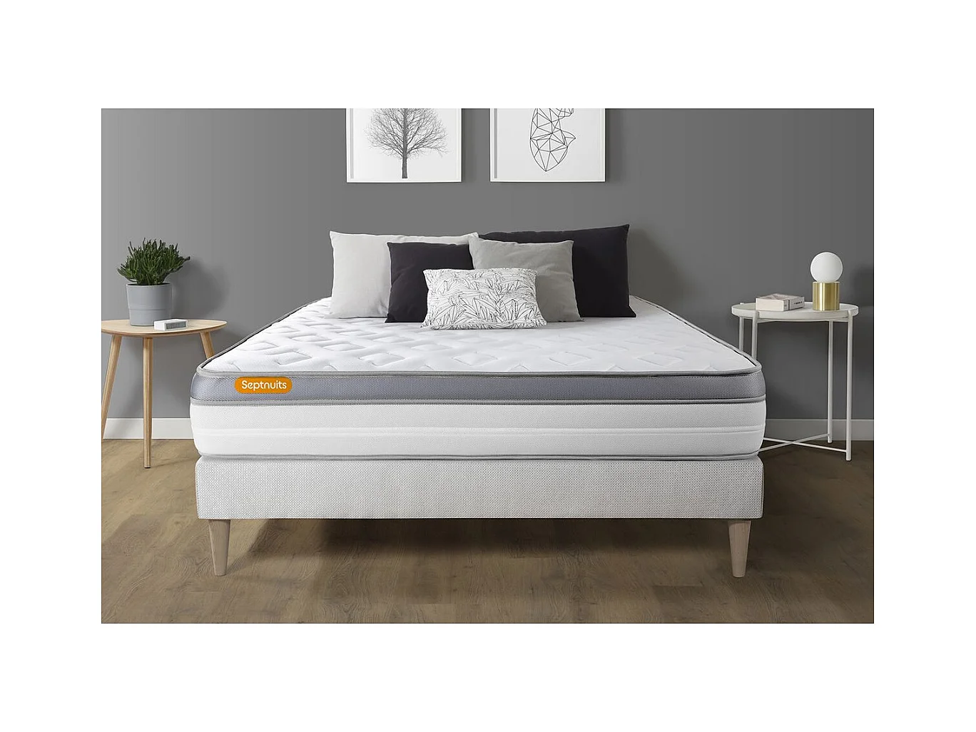 Matelas + sommier kit blanc 140x190 Memo Zen Mousse à mémoire de forme MAXI épaisseur