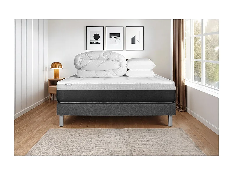 Compleet bedpakket - Matras 180x200 cm + Lattenbodem (kit) + 2 kussens + Dekbed - Vital Form