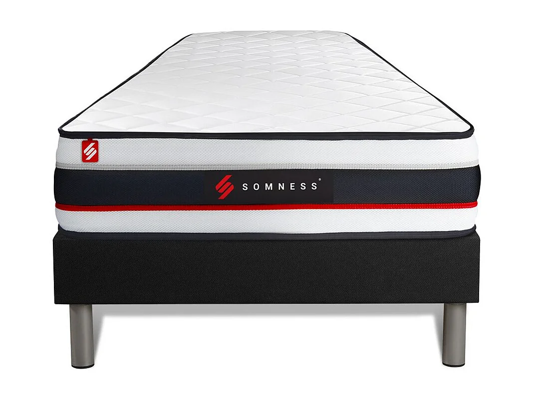 Ensemble 90x200 matelas FORM + sommier kit noir