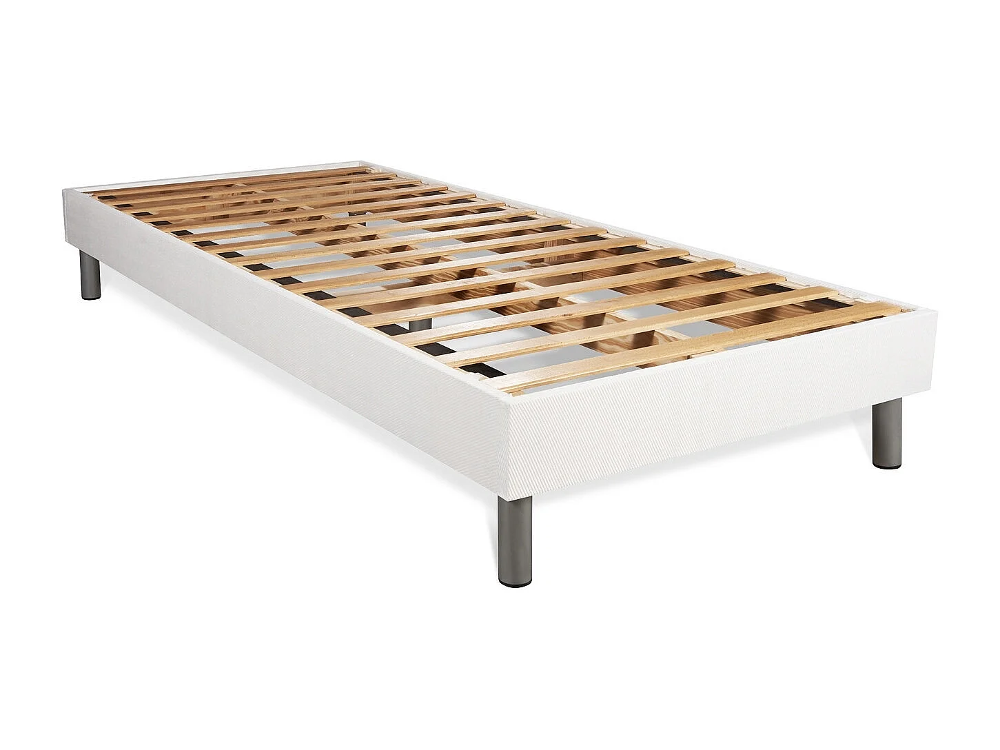 Ensemble 90x190 matelas BodyForm à Mémoire de forme 3 zones + sommier kit blanc