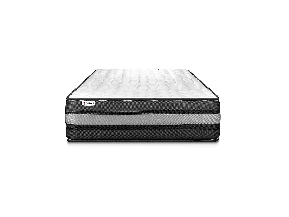 Ensemble VITALPOWER ZEN 90 x 200 cm sommier Kit gris