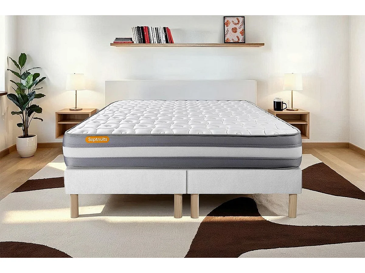 Matelas 180x200 + double sommiers 90x200 Memo Plus Mémoire de forme 3 zones