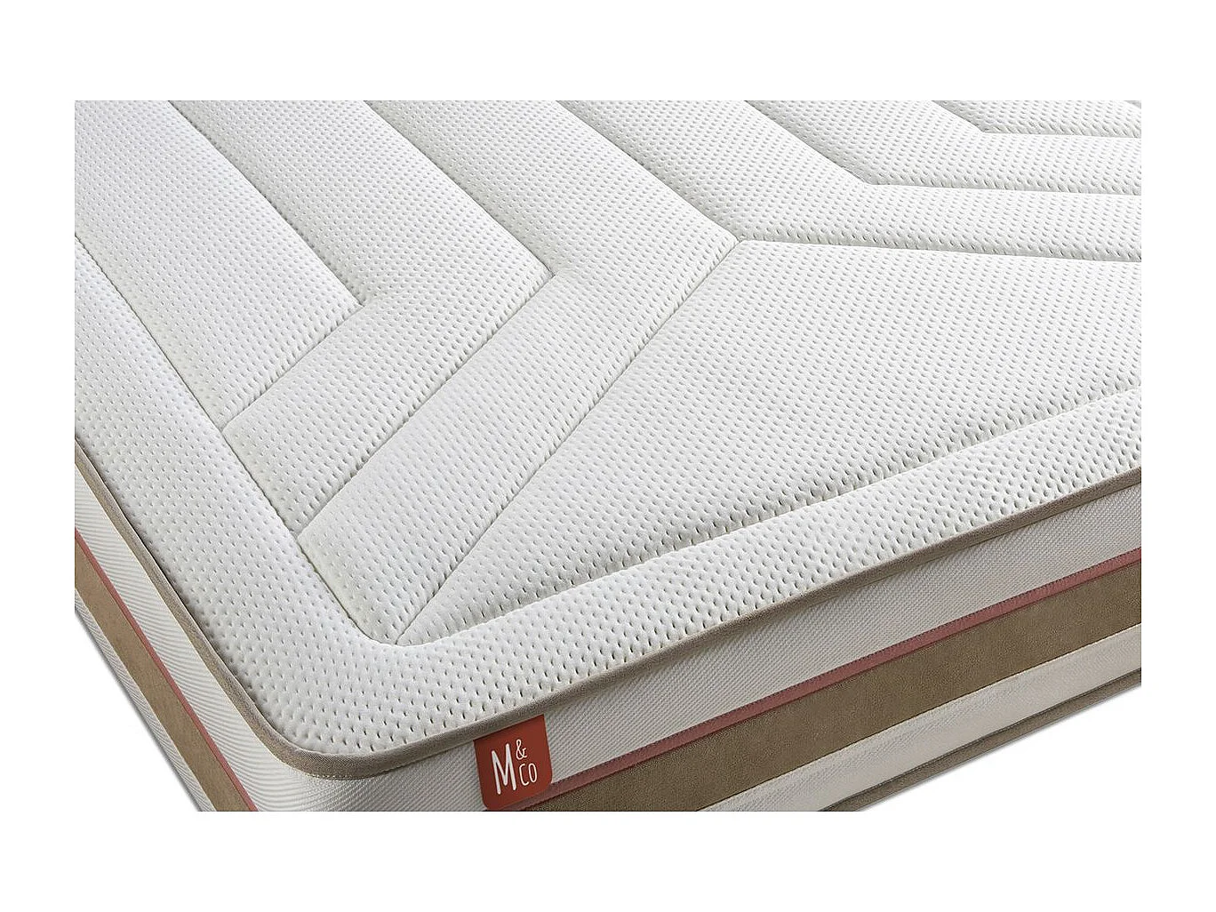 Ensemble LE TENDRE 90x200cm Ressorts ensachés + Mémoire de forme 7 zones de confort - Ep. 28cm + sommier kit Blanc