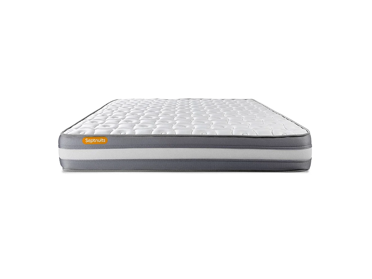 Matelas 160x200 + double sommiers gris 80x200 Memo Plus Mémoire de forme 3 zones