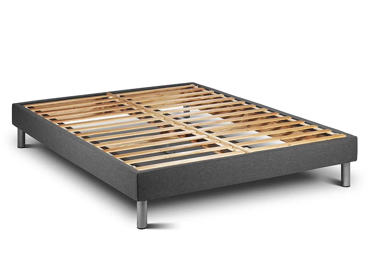 Pack prêt à dormir VITALPOWER ZEN 140 x 190 cm sommier Kit gris