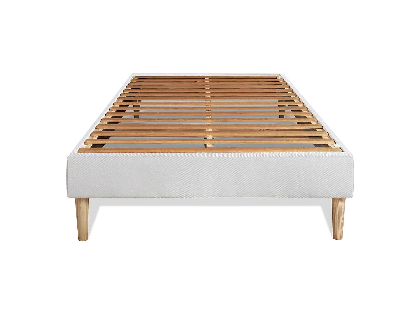 Ensemble LE SOYEUX 90x200cm Ressorts ensachés + Mémoire de forme BioVisco - Ep. 24cm + sommier kit Blanc