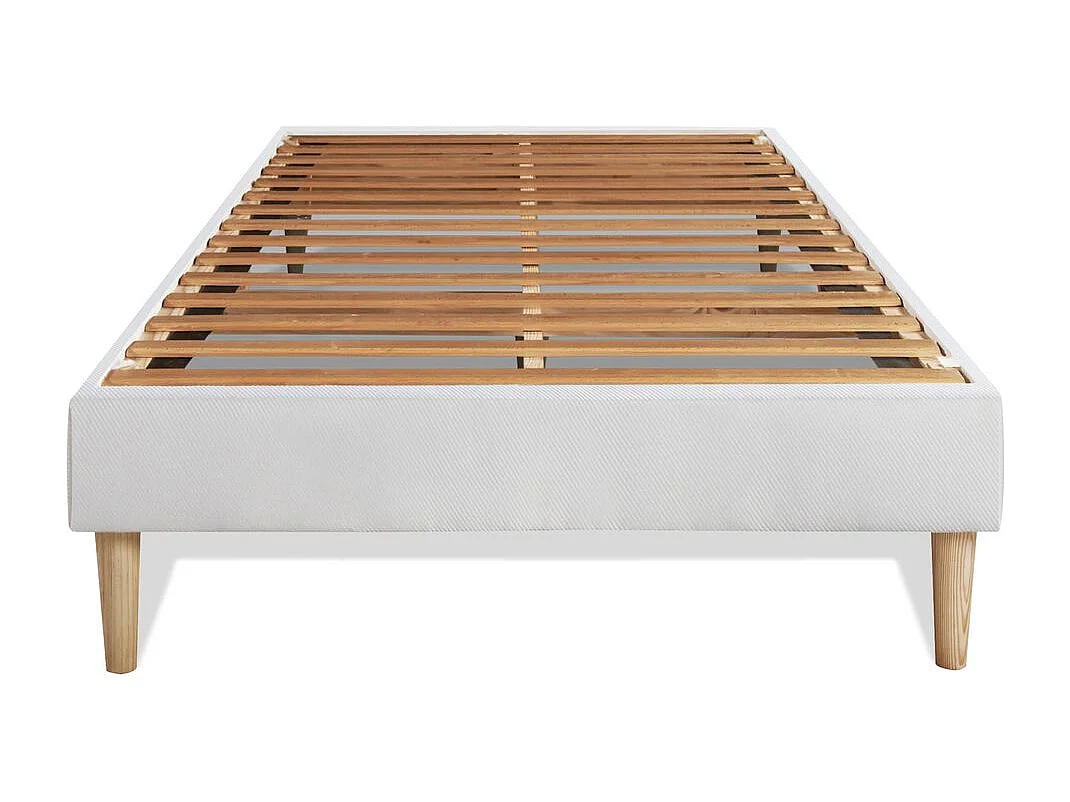Ensemble LE SOYEUX 90x200cm Ressorts ensachés + Mémoire de forme BioVisco - Ep. 24cm + sommier kit Blanc