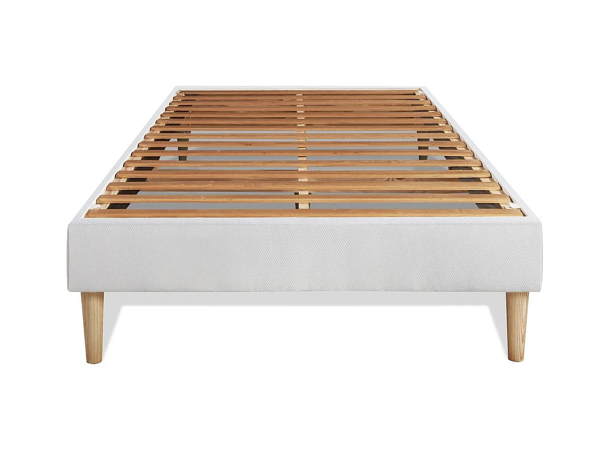 Ensemble LE SOYEUX 90x200cm Ressorts ensachés + Mémoire de forme BioVisco - Ep. 24cm + sommier kit Blanc