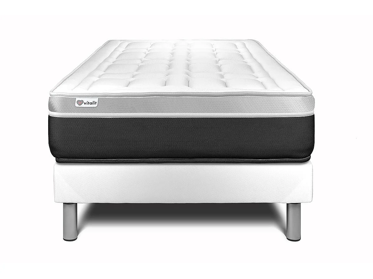 Ensemble VITAL SOFT 90 x 200 cm sommier Kit blanc