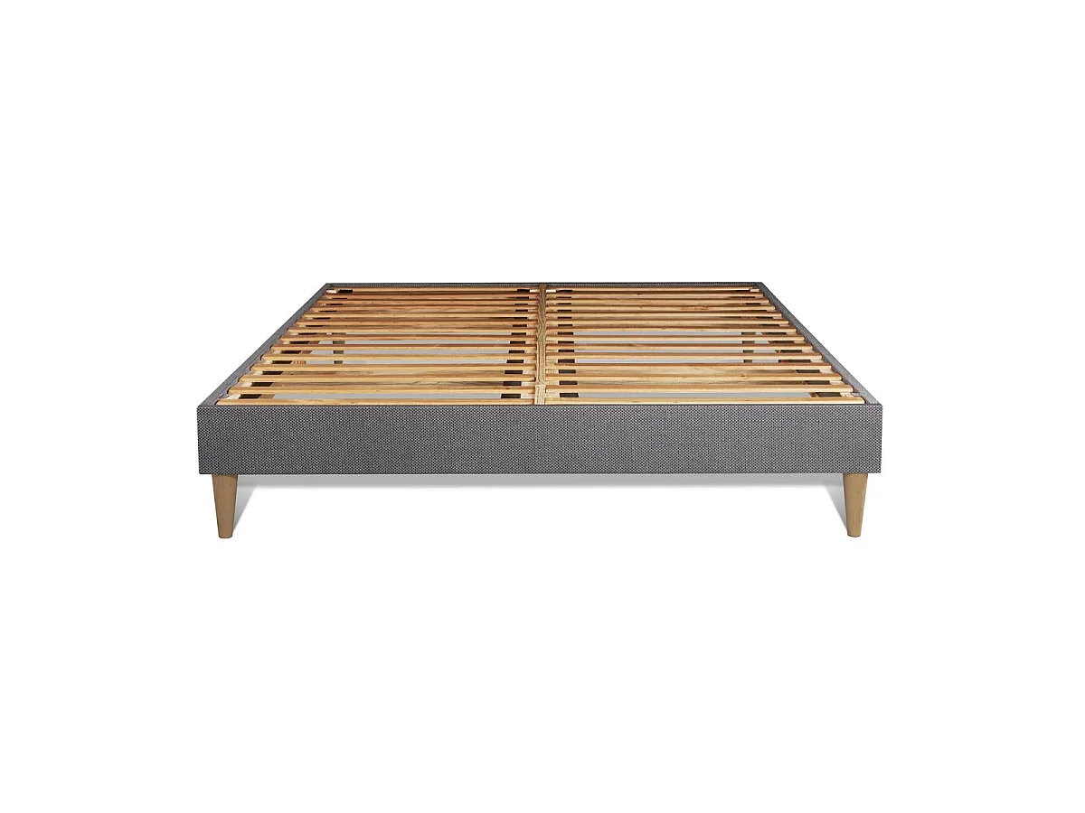 Pack matelas + sommier kit gris 140x190 Memo Zen Mousse à mémoire de forme MAXI épaisseur + Couette + 2 oreillers