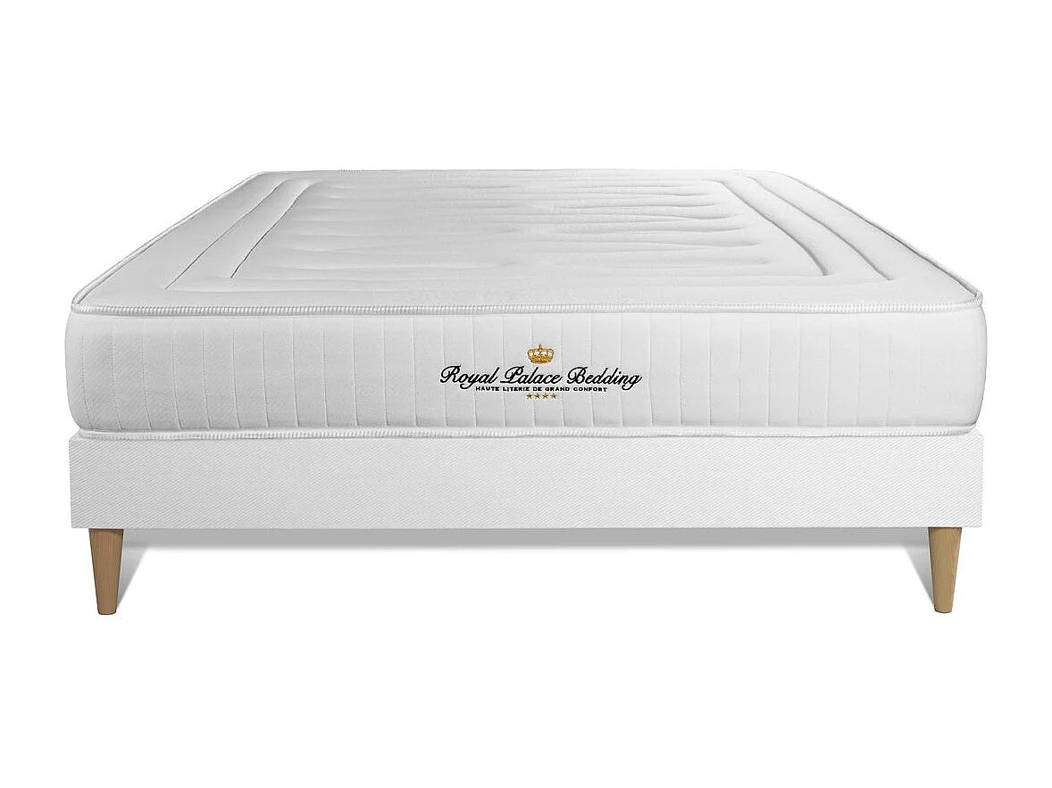 Ensemble matelas à mémoire de forme Nottingham 180x200 sommier KIT blanc