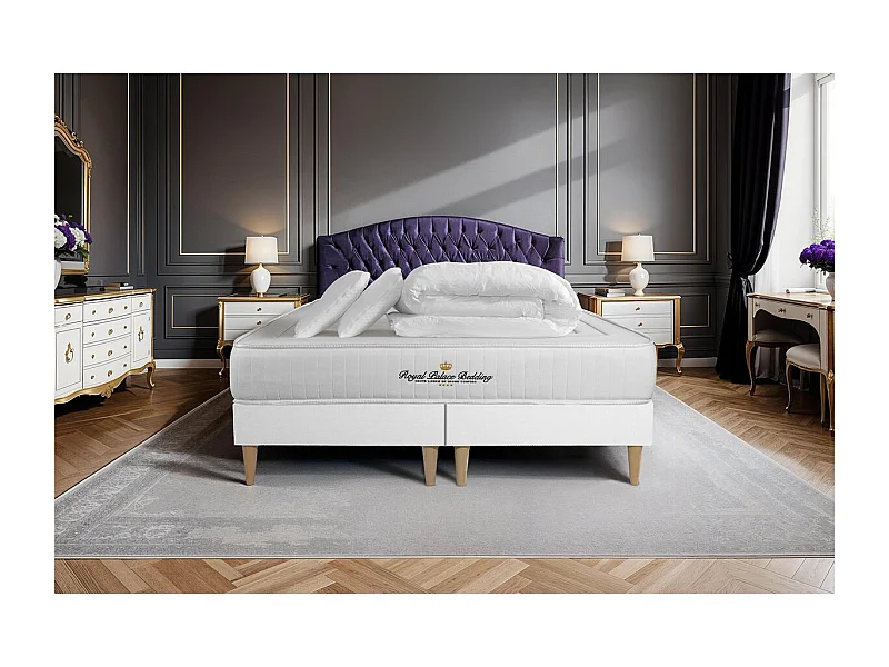 Pack matelas à mémoire de forme Nottingham 160x200cm + double sommier 80x200 cm + 2 oreillers + 1 couette