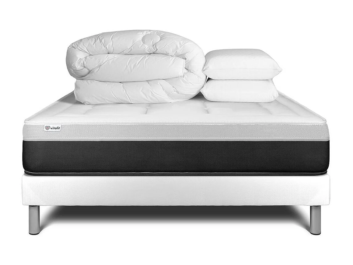 Pack prêt à dormir VITAL FORM 180 x 200 cm sommier Kit blanc