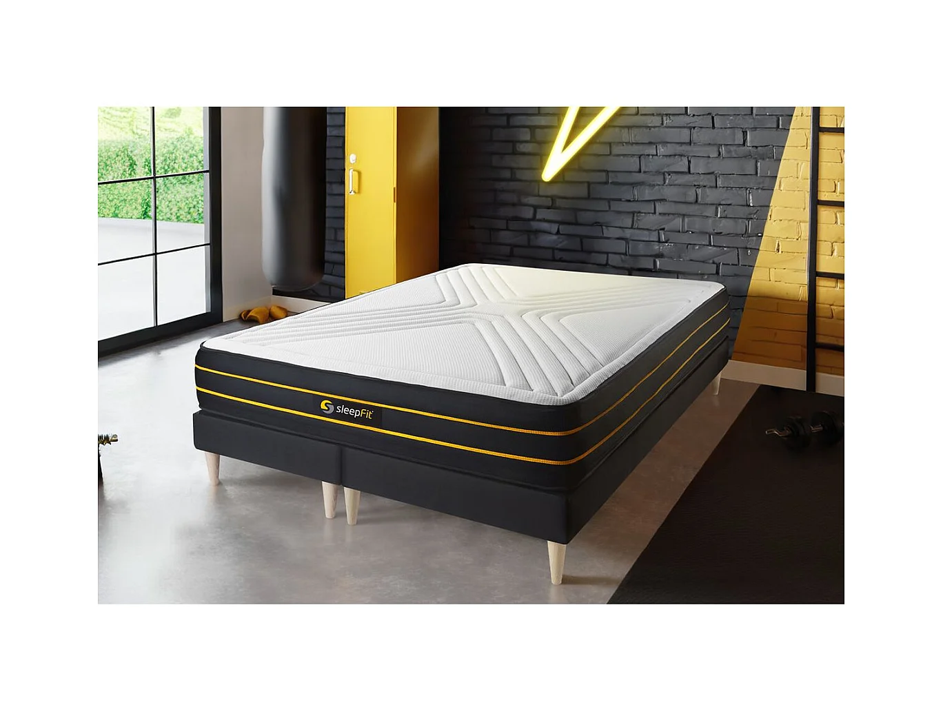 Ensemble double sommier + matelas ULTRA micro ressorts ensachés et mémoire de forme 180x200