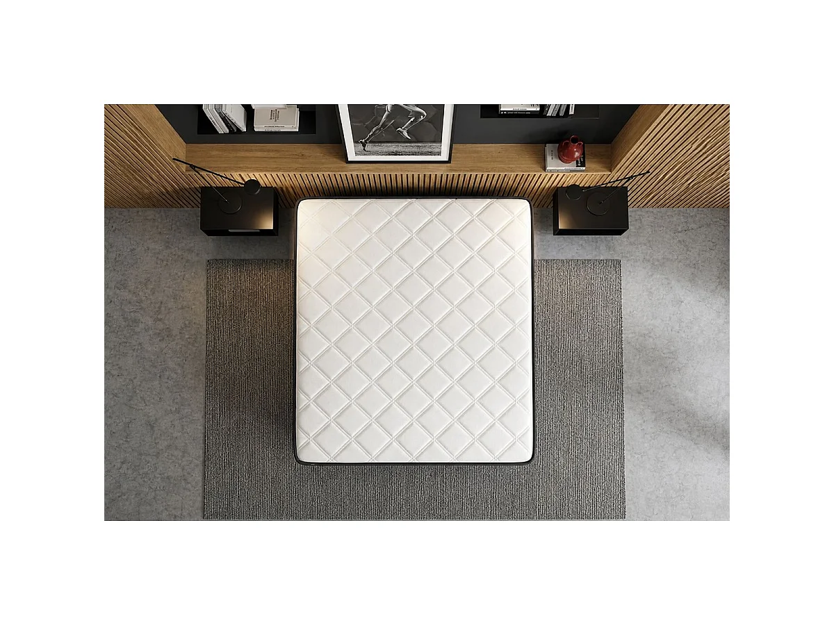 Pack matelas REGEN 200x200 + double sommiers noir 100x200 + Couette + 2 oreillers