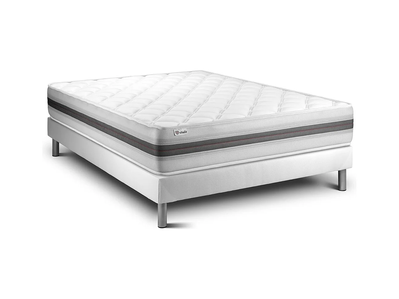 Ensemble VITALMEMO BACK 180x200cm sommier kit blanc