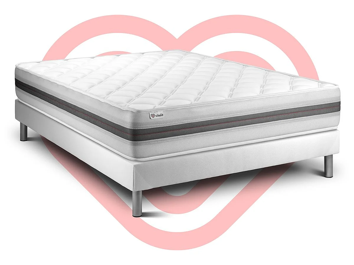 Ensemble VITALMEMO BACK 180x200cm sommier kit blanc