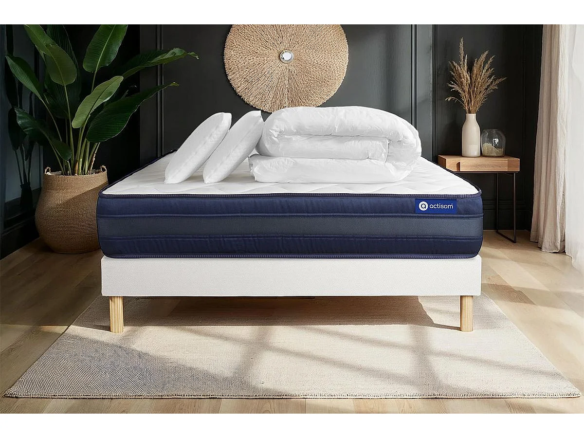 Compleet bedpakket - Matras 160x200 cm + Lattenbodem (kit) + 2 kussens + Dekbed - Actiflex Tech
