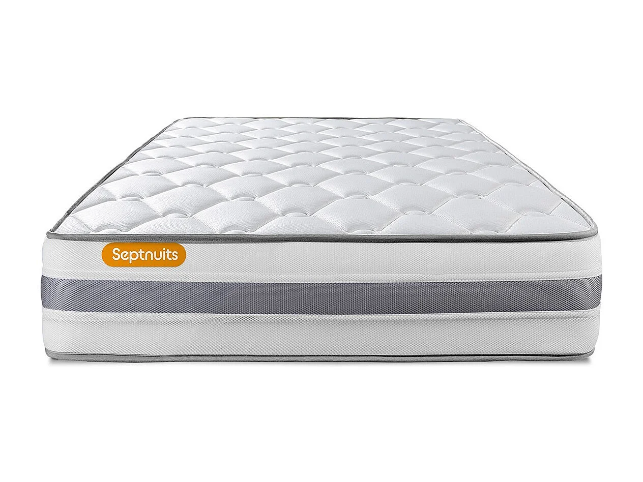 Matelas + sommier 90x200 Memo Spring Ressorts ensachés 3 zones de confort MAXI épaisseur