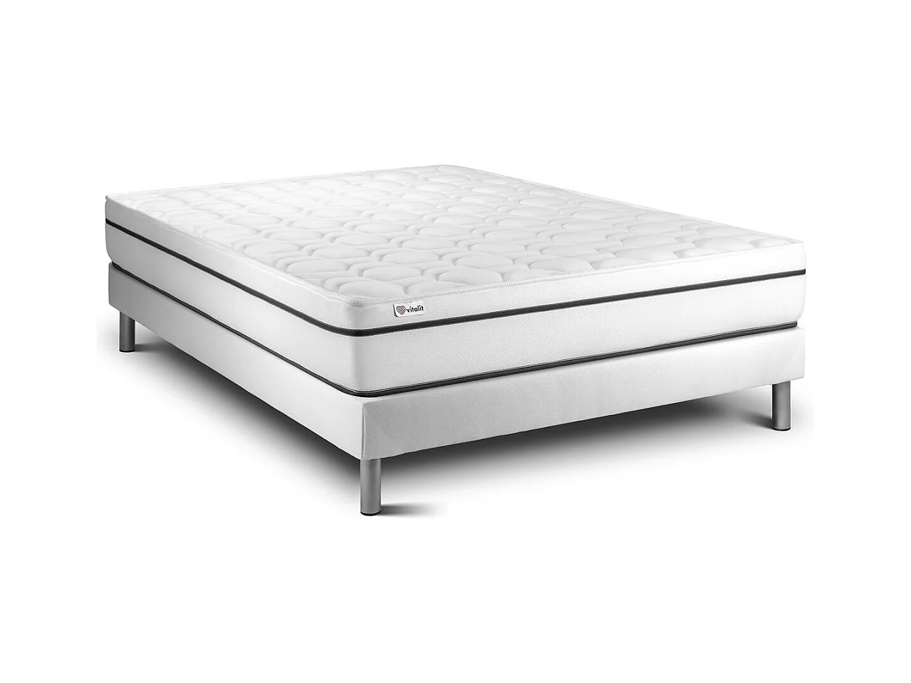 Ensemble VITAL SPA 160 x 200 cm sommier Kit blanc