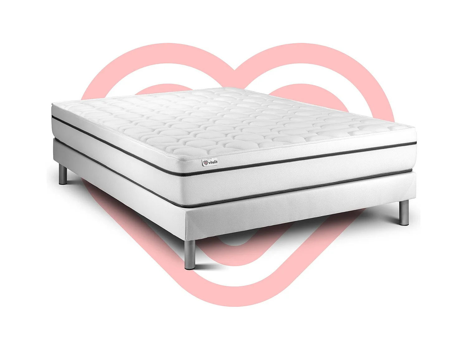 Ensemble VITAL SPA 160 x 200 cm sommier Kit blanc