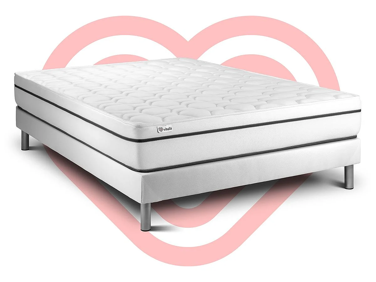 Ensemble VITAL SPA 160 x 200 cm sommier Kit blanc
