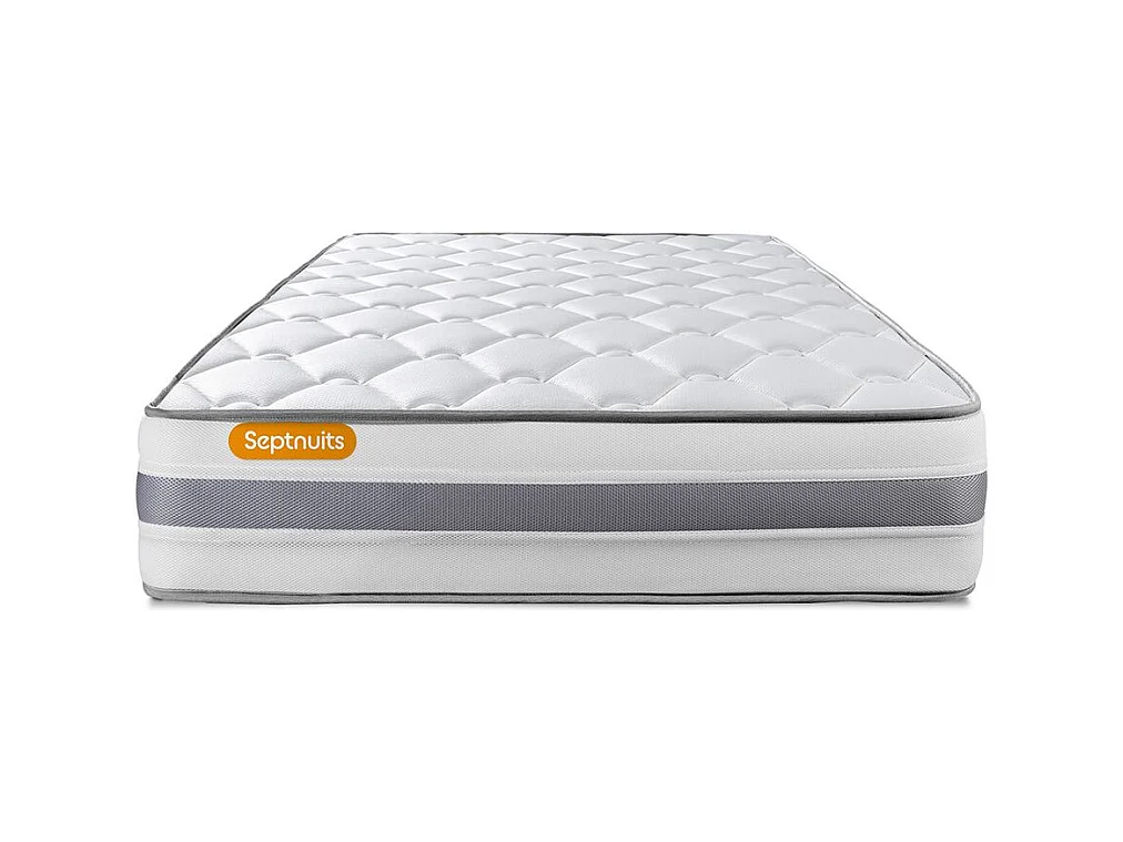Matelas + sommier kit gris 90x190 Memo Spring Ressorts ensachés MAXI épaisseur