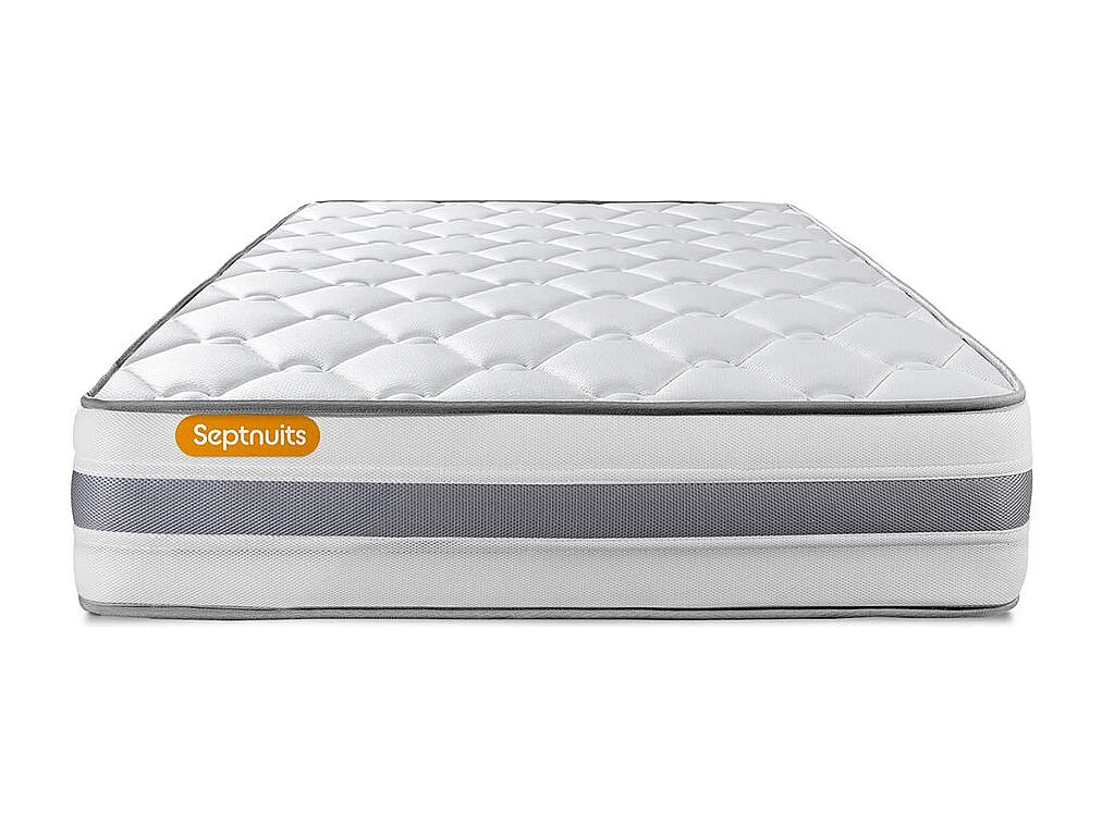 Matelas + sommier kit gris 90x190 Memo Spring Ressorts ensachés MAXI épaisseur