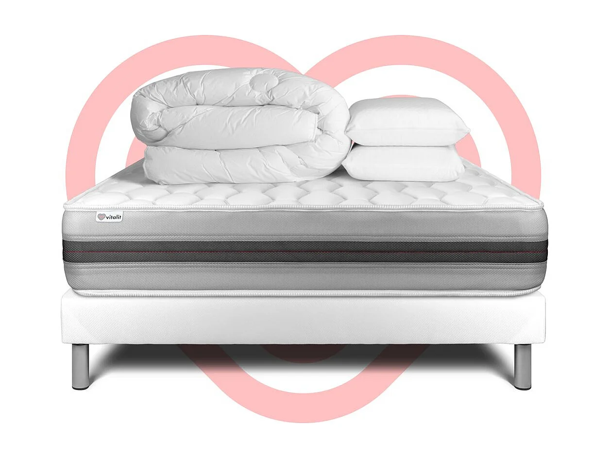Pack prêt à dormir VITALSPRING RECOVER 180 x 200 cm sommier Kit blanc