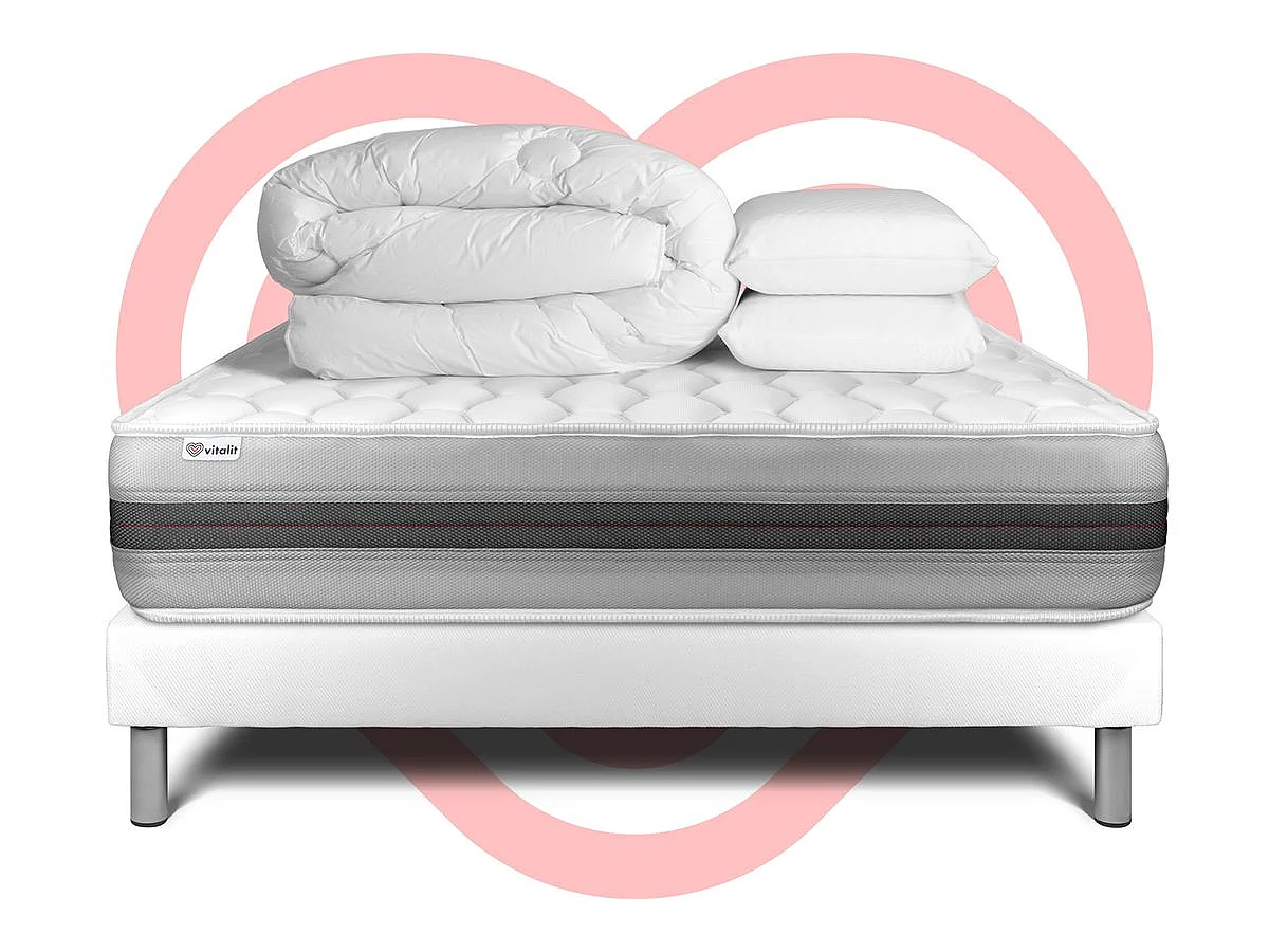 Pack prêt à dormir VITALSPRING RECOVER 180 x 200 cm sommier Kit blanc