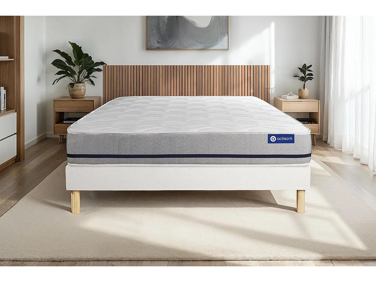 Pack colchón Actimemo soft 200x200cm + Somier multiláminas, espuma viscoelástica, 3 zonas de confort