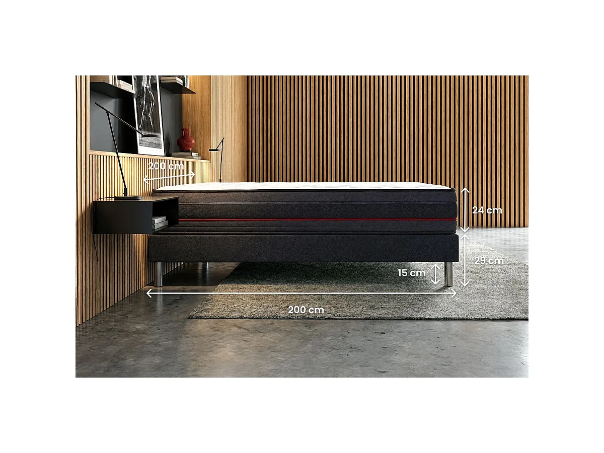 Ensemble double sommier + matelas REGEN à mémoire de forme 200x200