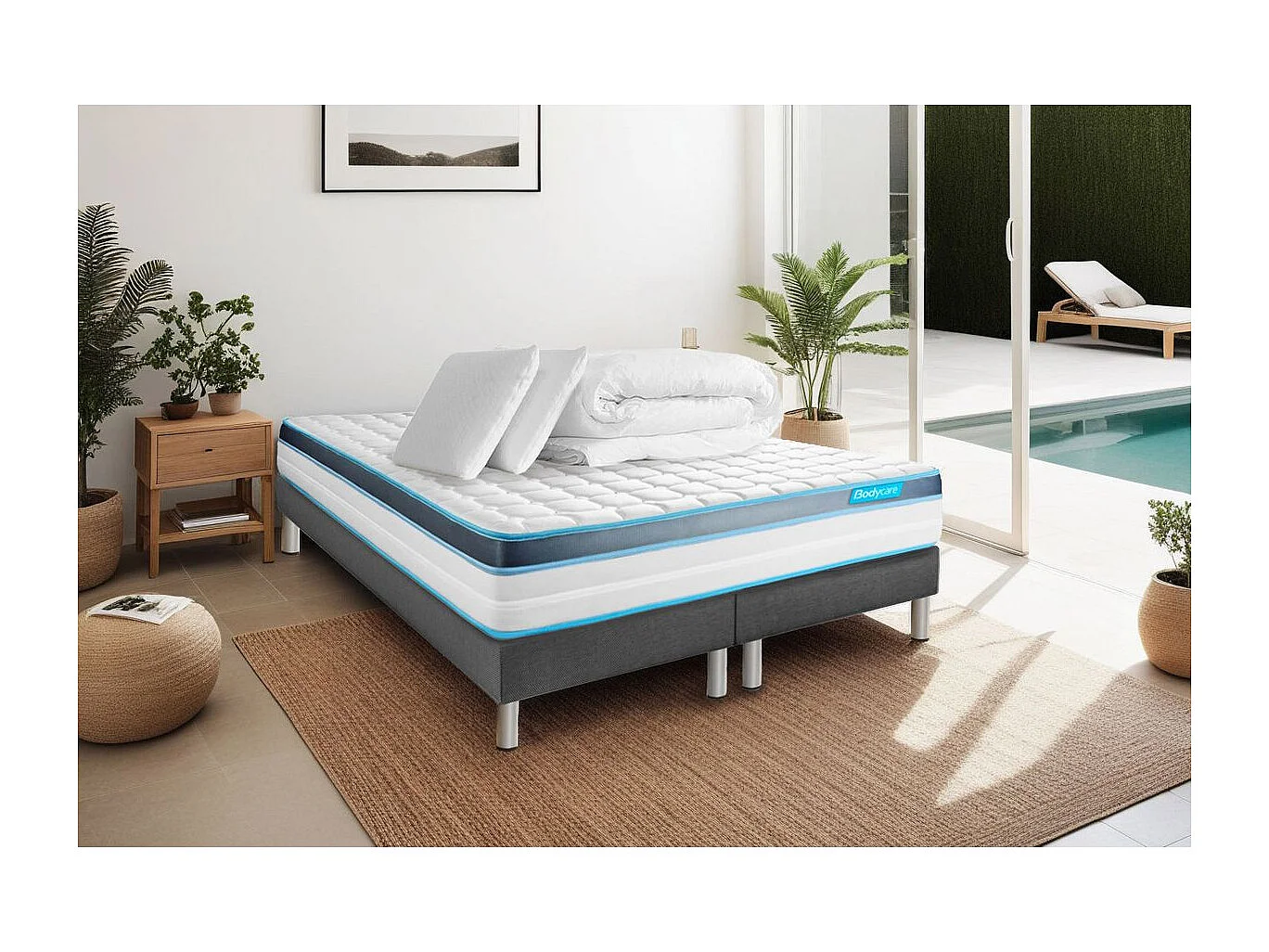 Pack PERFORM 160x200 Mousse à mémoire de forme ProfiZone 5 zones Ultra épaisseur + Couette + 2 oreillers