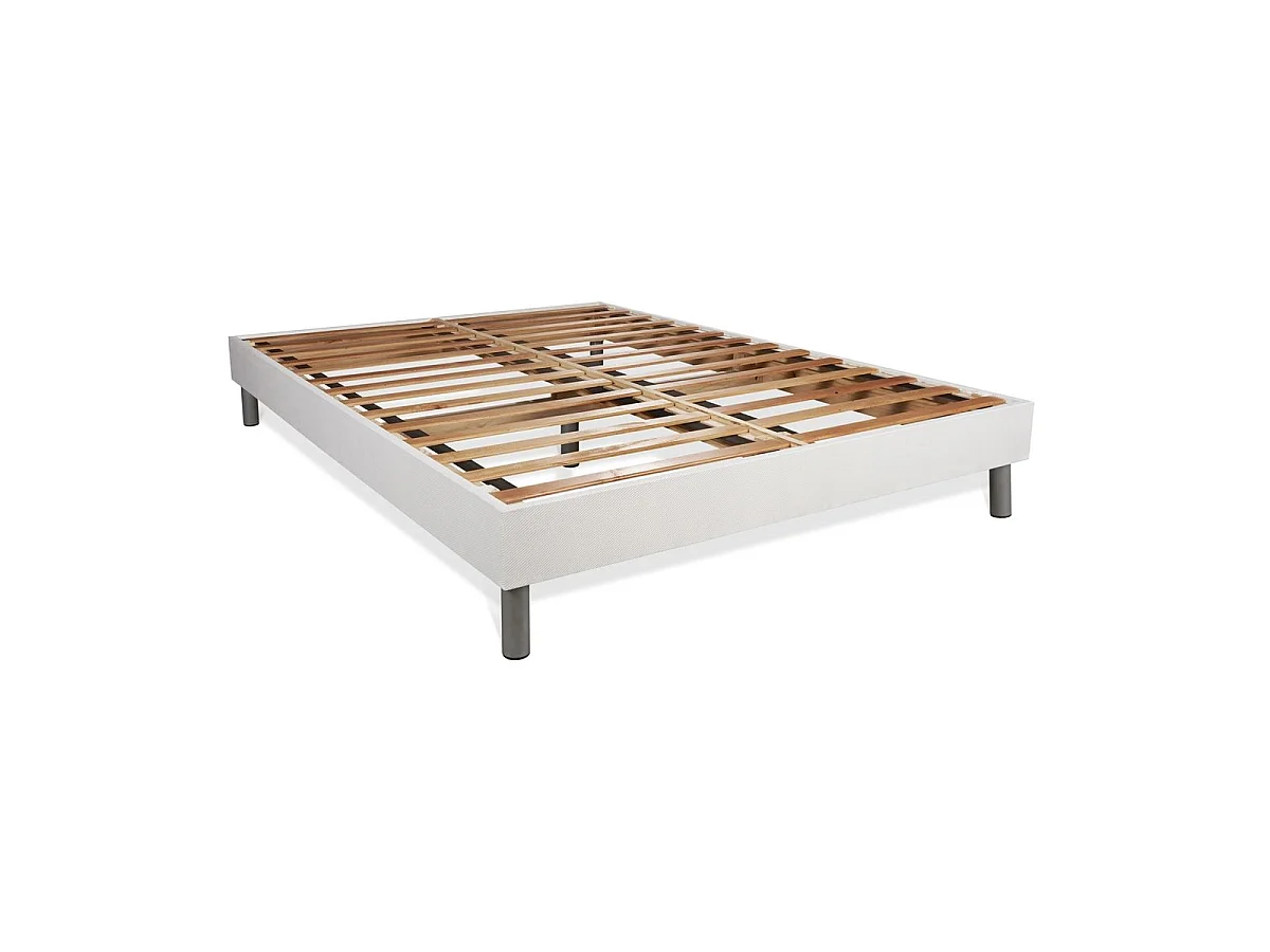 Ensemble 160x200 matelas BodyForm à Mémoire de forme 3 zones + sommier kit blanc