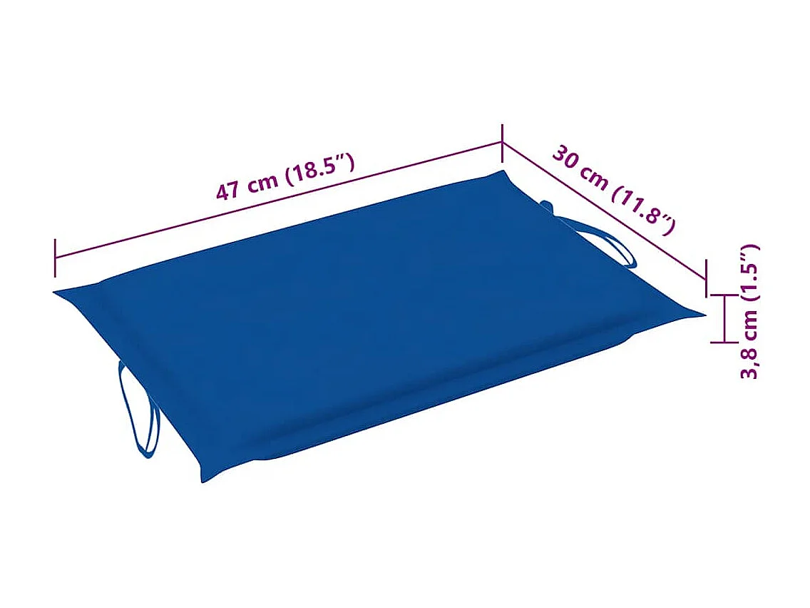 Chaises longues lot de 2 avec coussins Bois d'acacia solide