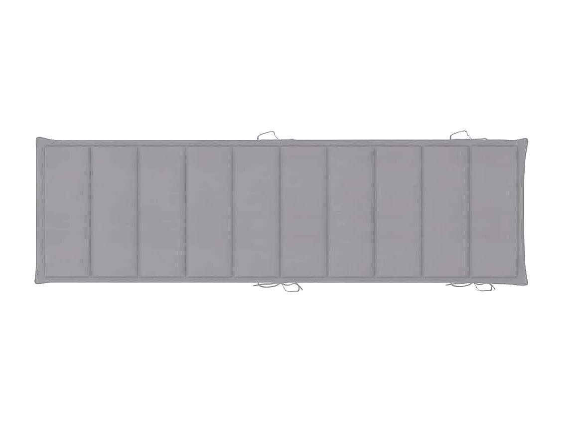 Chaises longues lot de 2 avec table et coussins Acacia solide