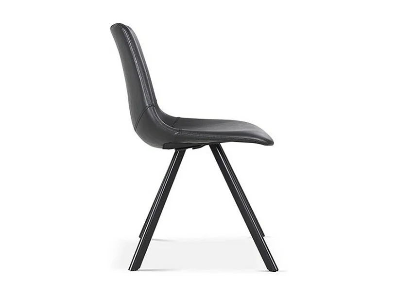 Chaise EMET – PU noir – Pieds métal – H83 x L46 x P60 cm